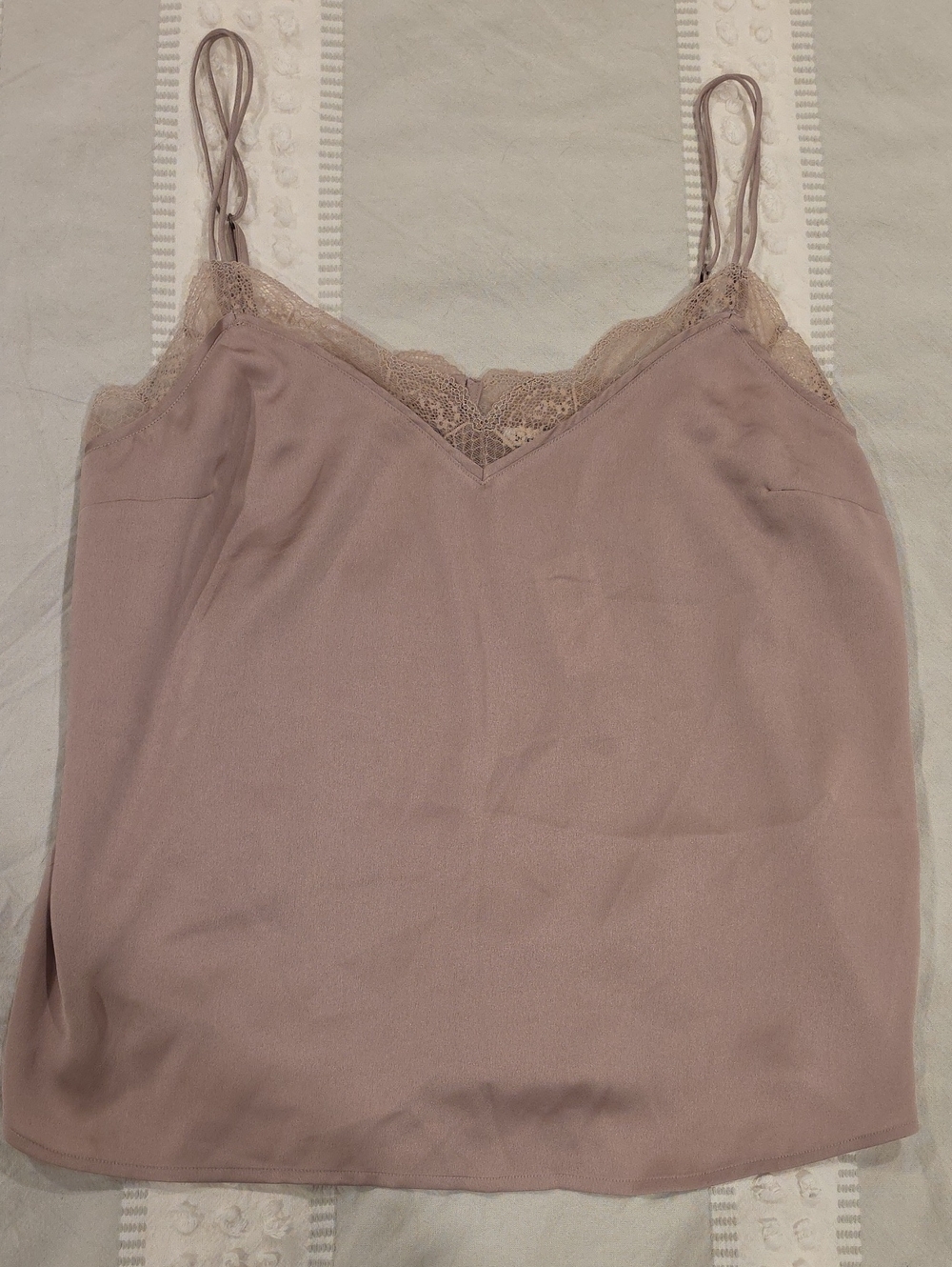 Abercrombie & Fitch Dusty Rose Lace-Trim Slip Tank